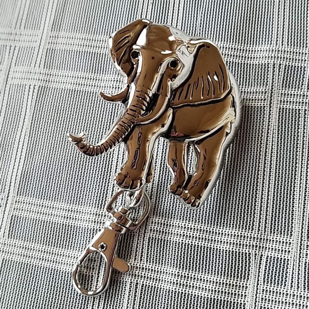 Vintage Silver Elephant Bag Clip- Signed Best